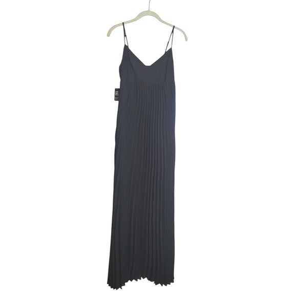 NWT Express Black Pleated Maxi Dress Spaghetti Strap Sleeveless Flowy Party XS - Picture 3 of 13